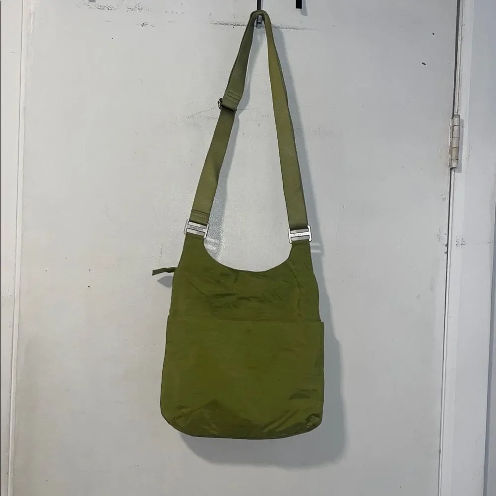 BAGGALLINI Lime Green Big Zipper Crossbody Purse